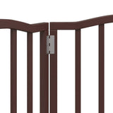 Cancello Cani Pieghevole 3 Pannelli Rovere Marrone 150cm Pioppo