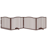 Cancello Cani Porta Pieghevole Marrone 4 Pannelli 320cm Pioppo