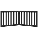 Cancello per Cani Pieghevole 2 Pannelli Nero 160cm Legno Pioppo