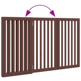 Cancello Cani Pieghevole 3 Pannelli Marrone 150cm Legno Pioppo