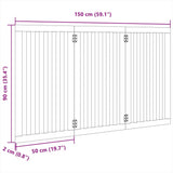 Cancello Cani Pieghevole 3 Pannelli Marrone 150cm Legno Pioppo