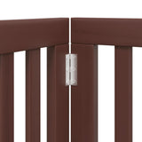 Cancello Cani Porta Pieghevole Marrone 6 Pannelli 300cm Pioppo
