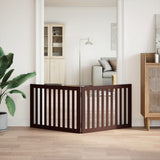 Cancello Cani Pieghevole 2 Pannelli Marrone 160cm Legno Pioppo