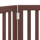 Cancello Cani Pieghevole 2 Pannelli Marrone 160cm Legno Pioppo