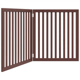 Cancello Cani Pieghevole 2 Pannelli Marrone 160cm Legno Pioppo