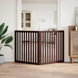 Cancello Cani Pieghevole 2 Pannelli Marrone 160cm Legno Pioppo