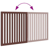 Cancello Cani Pieghevole 2 Pannelli Marrone 160cm Legno Pioppo