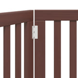 Cancello Cani Pieghevole 2 Pannelli Marrone 160cm Legno Pioppo