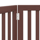 Cancello Cani Pieghevole 2 Pannelli Marrone 160cm Legno Pioppo