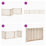 Cancello Cani Porta Pieghevole 4 Pannelli 320 cm Massello Abete