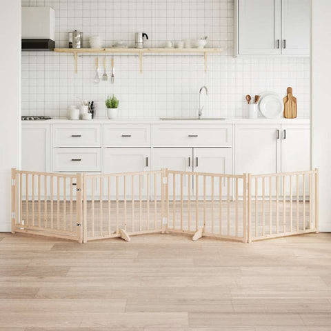 Cancello Cani Porta Pieghevole 4 Pannelli 320 cm Massello Abete