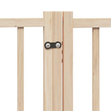 Cancelletto per cani con porta pieghevole 4 pannelli 320 cm in legno massello di abete