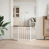 Cancello Cani Pieghevole 3 Pannelli Bianco 150cm Massello Abete