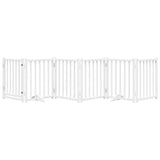 Cancello Cani Pieghevole Bianco 6 Pannelli 300cm Massello Abete