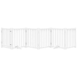 Cancello Cani Pieghevole Bianco 6 Pannelli 300cm Massello Abete
