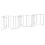 Cancello Cani Pieghevole Bianco 6 Pannelli 300cm Massello Abete