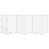 Cancello Cani Pieghevole Bianco 6 Pannelli 300cm Massello Abete