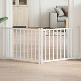 Cancello Cani Pieghevole 2 Pannelli Bianco 160cm Massello Abete