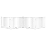 Cancello Cani Pieghevole Bianco 4 Pannelli 320cm Massello Abete
