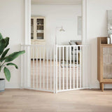 Cancello Cani Pieghevole 2 Pannelli Bianco 160cm Massello Abete