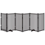 Cancello Cani Pieghevole Nero 6 Pannelli 300 cm Massello Abete