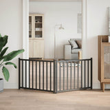 Cancello Cani Pieghevole 2 Pannelli Nero 160 cm Massello Abete