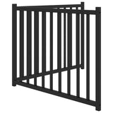 Cancello Cani Pieghevole 2 Pannelli Nero 160 cm Massello Abete