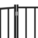 Cancello Cani Pieghevole 2 Pannelli Nero 160 cm Massello Abete