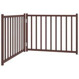Cancello Cani Pieghevole 2Pannelli Marrone 160cm Massello Abete