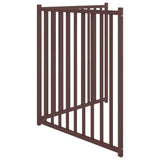 Cancello Cani Pieghevole 2Pannelli Marrone 160cm Massello Abete