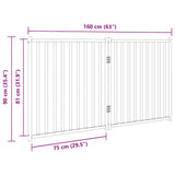 Cancello Cani Pieghevole 2Pannelli Marrone 160cm Massello Abete