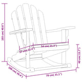 Sedia Dondolo Adirondack da Giardino 79x100x103cm Massello Teak