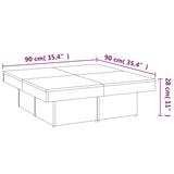 Tavolino da Salotto Grigio Sonoma 90x90x28 cm Legno truciolato