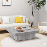 Tavolino da Salotto Grigio Sonoma 90x90x28 cm Legno truciolato