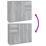 Credenza Grigio Sonoma 91x29,5x75 cm in Legno truciolato