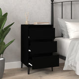 Comodino Nero 40x35x70 cm in Legno truciolato