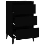 Comodino Nero 40x35x70 cm in Legno truciolato