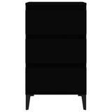 Comodino Nero 40x35x70 cm in Legno truciolato