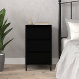 Comodino Nero 40x35x70 cm in Legno truciolato