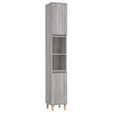 Armadietto Bagno Grigio Sonoma 30x30x190cm in Legno truciolato