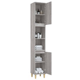 Armadietto Bagno Grigio Sonoma 30x30x190cm in Legno truciolato