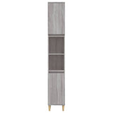 Armadietto Bagno Grigio Sonoma 30x30x190cm in Legno truciolato