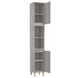 Armadietto Bagno Grigio Sonoma 30x30x190cm in Legno truciolato