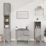 Armadietto Bagno Grigio Sonoma 30x30x190cm in Legno truciolato
