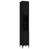 Armadietto da Bagno Nero 30x30x190 cm in Legno truciolato