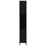 Armadietto da Bagno Nero 30x30x190 cm in Legno truciolato