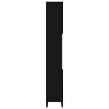 Armadietto da Bagno Nero 30x30x190 cm in Legno truciolato