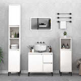 Armadietto da Bagno Bianco 30x30x100 cm in Legno truciolato