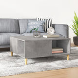 Tavolino Salotto Grigio Cemento 80x80x36,5 cm Legno truciolato