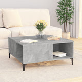 Tavolino Salotto Grigio Cemento 80x80x36,5 cm Legno truciolato